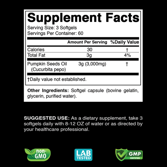 Cold Pressed Pumpkin Seed Oil 3000mg | 180 Softgels - Blinks Emporium