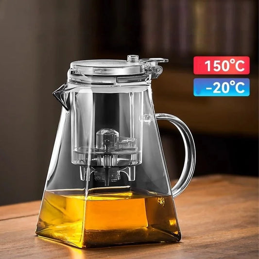 DecorBites™ Glass Teapot Set with Heat-Resistant Filter, Perfect for Brewing Tea and Infusions