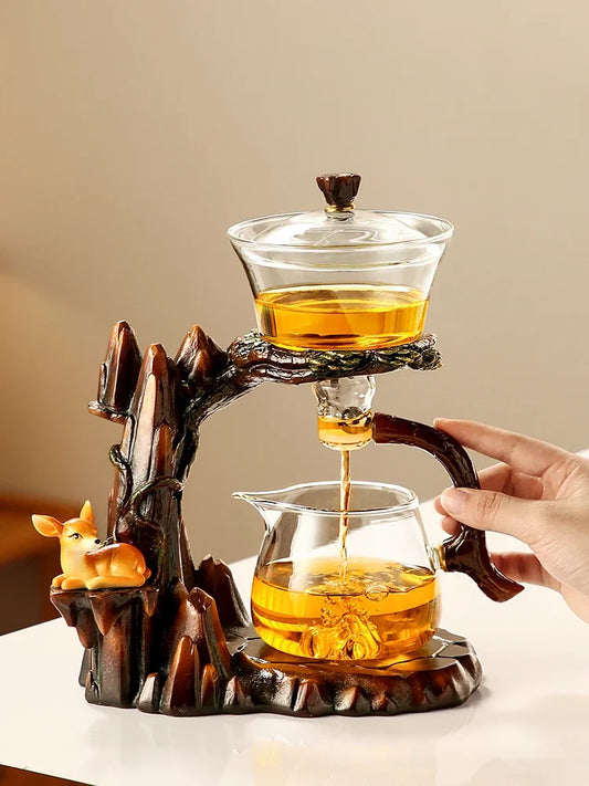 DecorBites™ Lazy Kung Fu Tea Set with Magnetic Water-Separating Bowl & Teapot