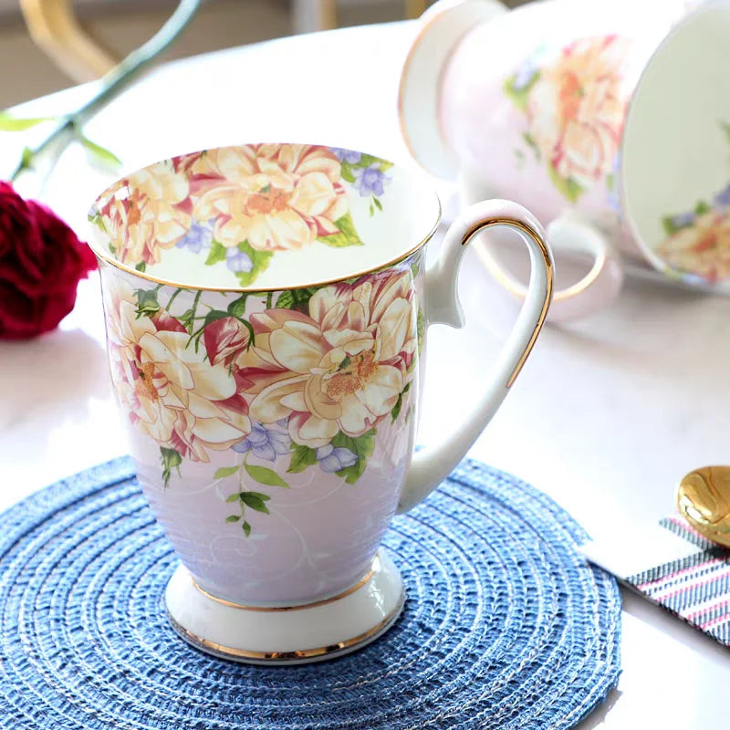 DecorBites™ Bone China Tea Set, 1000ml Resistant Pot & Cup for Afternoon Tea