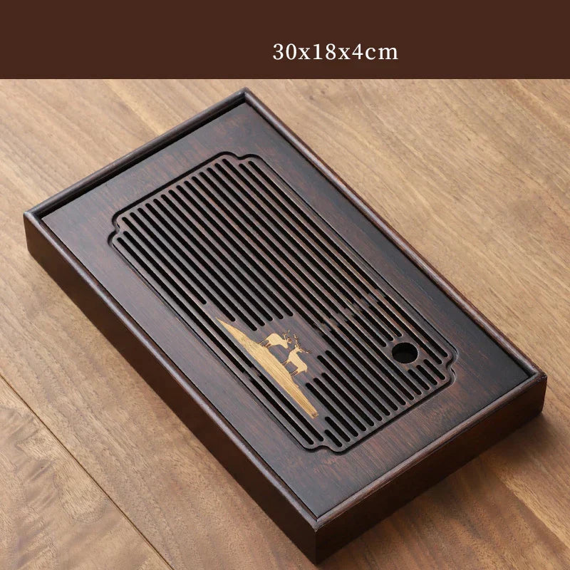 DecorBites™ Bamboo Tea Tray: Natural, Rectangular Tea Board for Kung Fu Tea Set