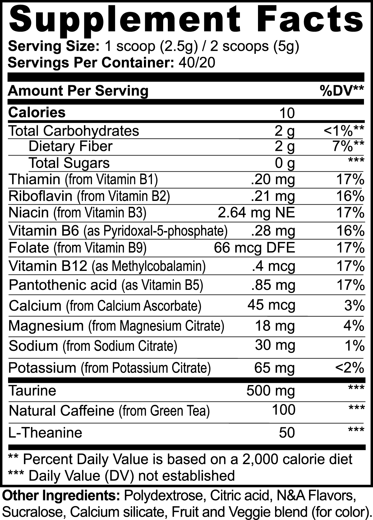Natural Energy Supplement - Fruit Punch