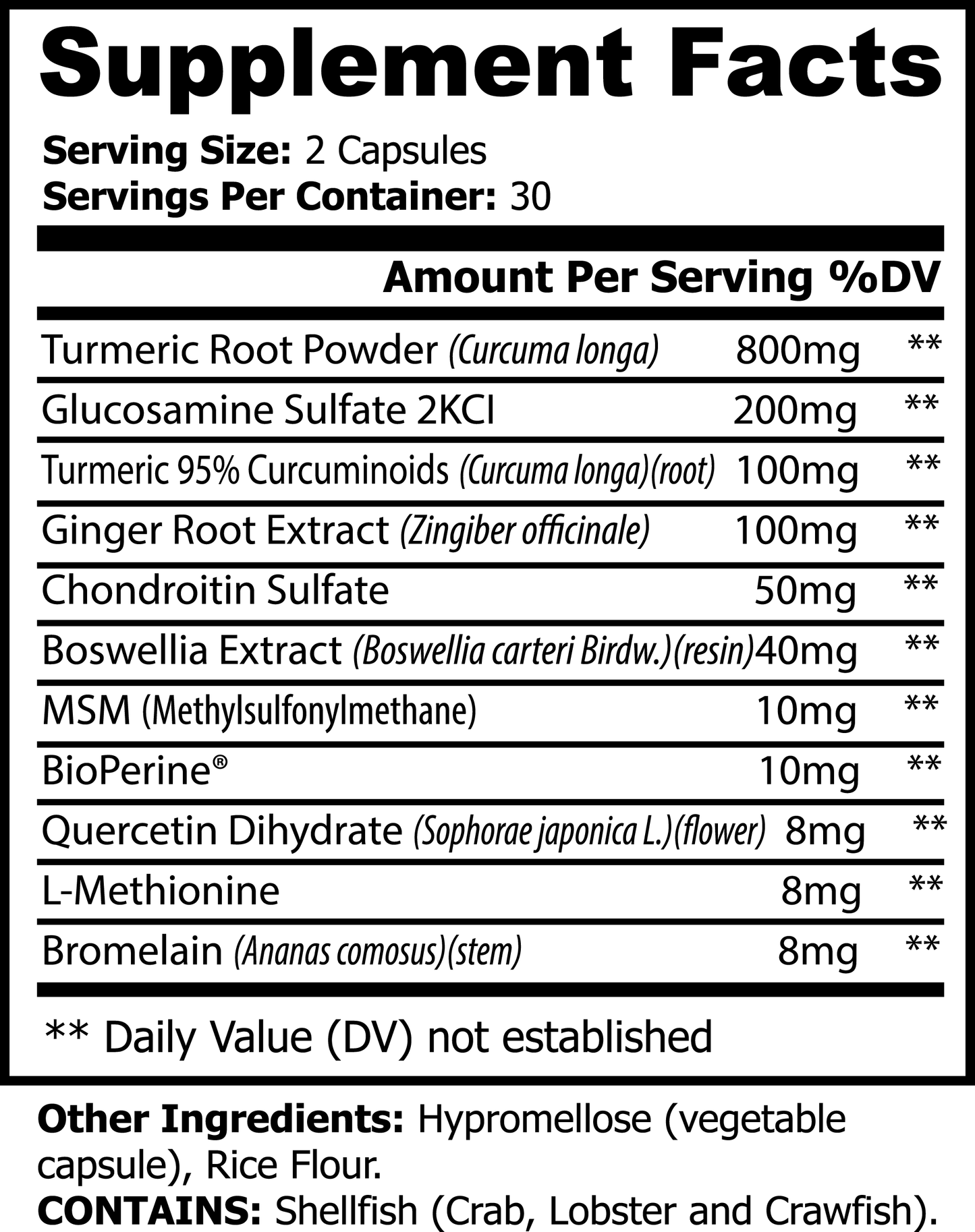 Premium Turmeric Supplement Capsules