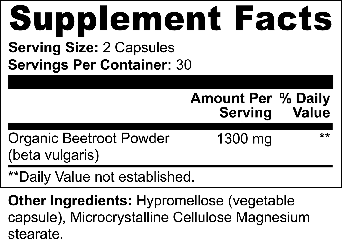 Beetroot Supplement - 60 Capsules