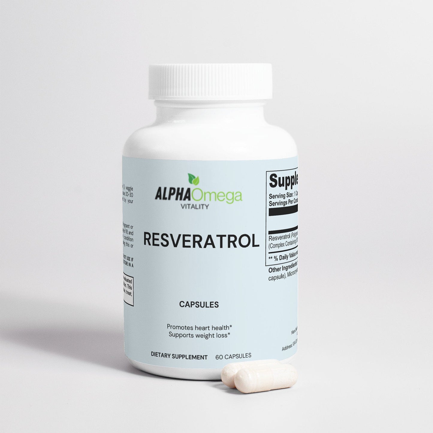 Resveratrol Supplement 600mg Capsules