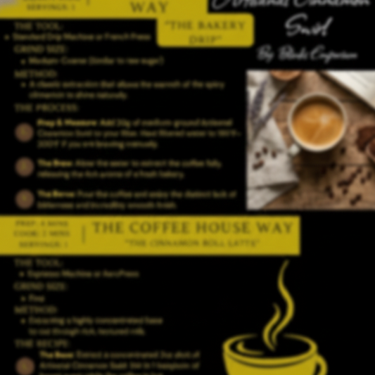 Artisanal Cinnamon Swirl digital barista guide and coffee recipe card - blinks emporium
