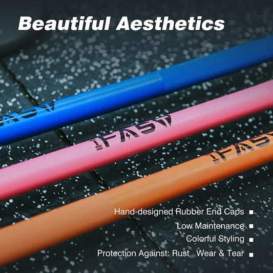 Pink Olympic Barbell Bar, 4Ft Solid Chrome Weight Bar with Bearings, 400Lbs Capacity Weightlifting Bar for Home Gym Workout Strength Training Squat, Suitable for 2-Inch Plates - Blinks Emporium