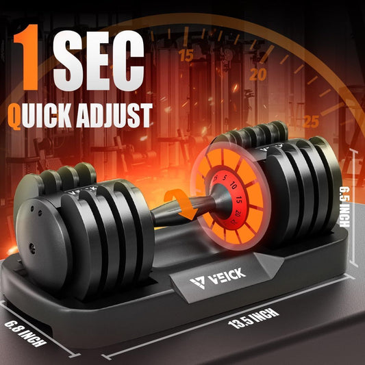 25LB 5 in 1 Single Adjustable Dumbbell Free Dumbbell Weight Adjust with Anti-Slip Metal Handle, Ideal for Full-Body Home Gym Workouts - Blinks Emporium