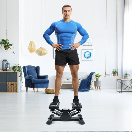 stepper machine, Mini Stepper Stair Stepper with Resistance Bands Quiet Workout Stepper with Digital Timer Max 330.7LBS Load for Home - Blinks Emporium