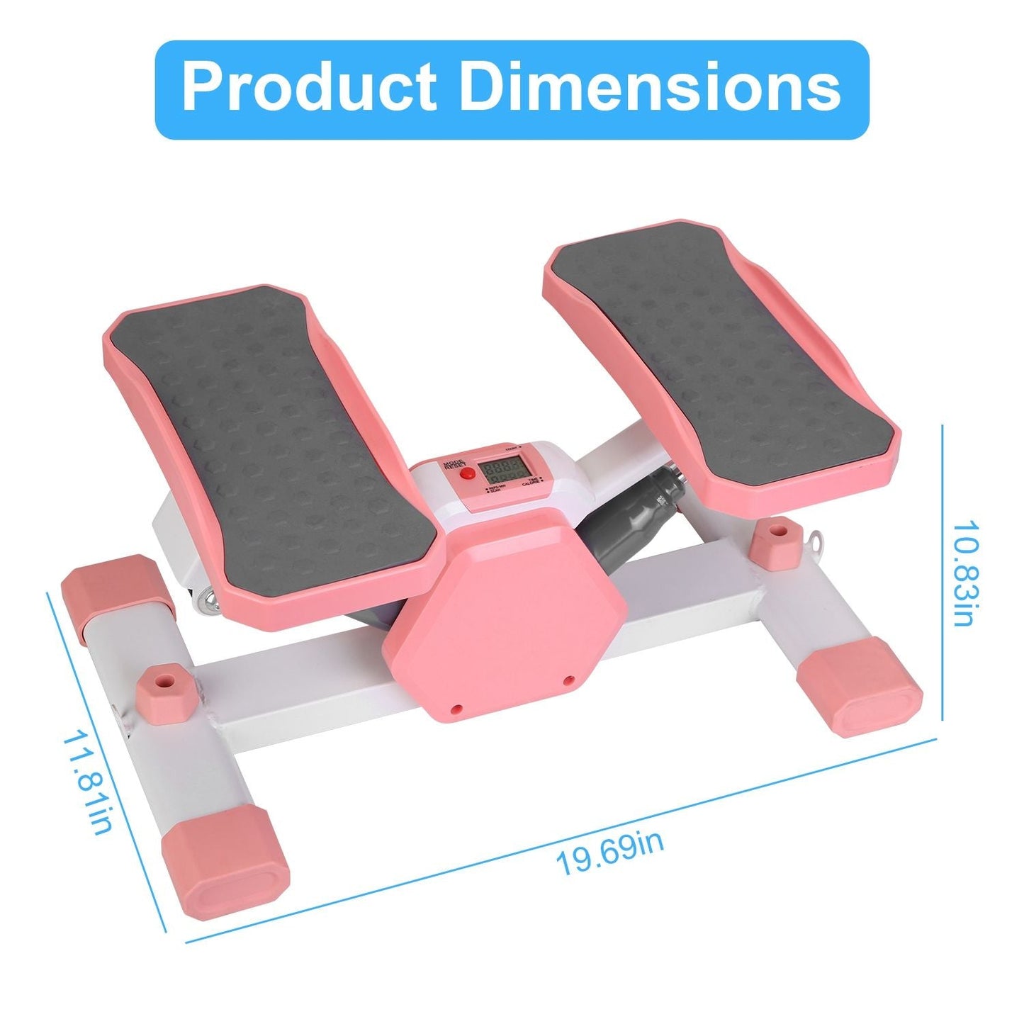 stepper machine, Mini Stepper Stair Stepper with Resistance Bands Quiet Workout Stepper with Digital Timer Max 330.7LBS Load for Home