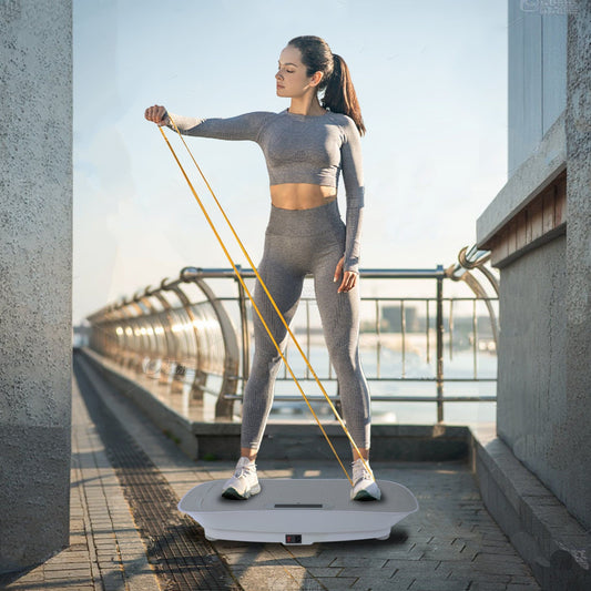 Full Body Vibration Plate Crazy Fitness Massage 10-Frequency Weight Loss & Fat Burner Shaking Machine For Unisex Grey 034 - Blinks Emporium