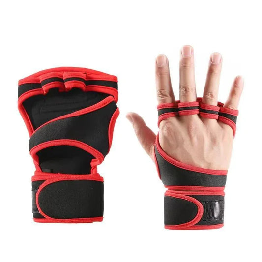 1 Pairs Unisex Weight lifting gloves Training Gloves Fitness Sports Body Building Gymnastics Gym gloves Hand Wrist Palm Protector Gloves - Blinks Emporium