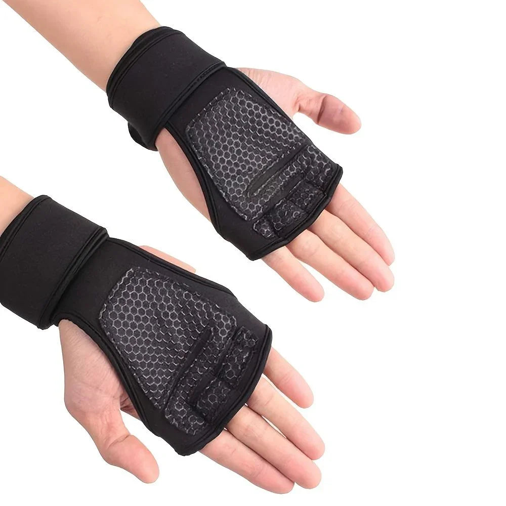 1 Pairs Unisex Weight lifting gloves Training Gloves Fitness Sports Body Building Gymnastics Gym gloves Hand Wrist Palm Protector Gloves - Blinks Emporium