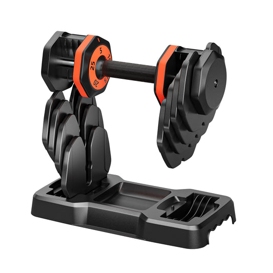 25LB 5 in 1 Single Adjustable Dumbbell Free Dumbbell Weight Adjust with Anti-Slip Metal Handle, Ideal for Full-Body Home Gym Workouts - Blinks Emporium