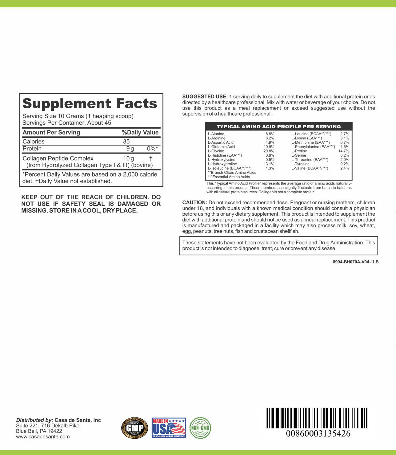 Collagen Peptides - Low FODMAP Certified, Elemental Diet Grassfed Pasture Raised, Keto, Paleo, Gut Friendly, Gluten, Lactose, Soy, Sugar & Grain Free, No Carb, All Natural, Non GMO