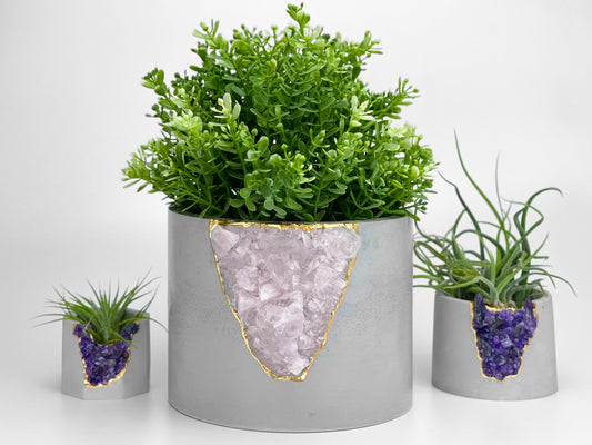 6 inch ROSE QUARTZ PLANTER - Blinks Emporium