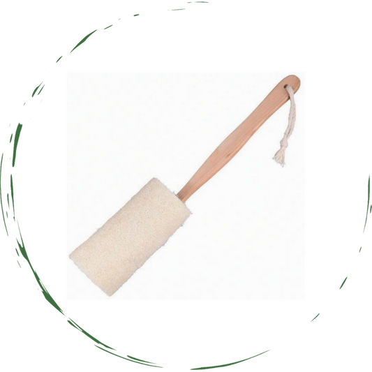 Natural Loofah Bath Brush w/Long Handle. - Blinks Emporium