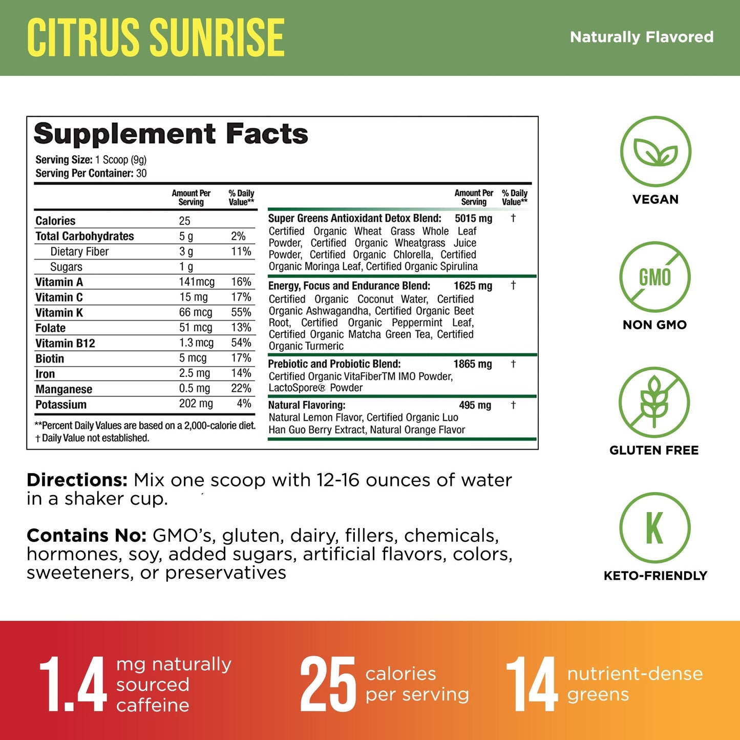 Superfood Greens - Citrus Sunrise