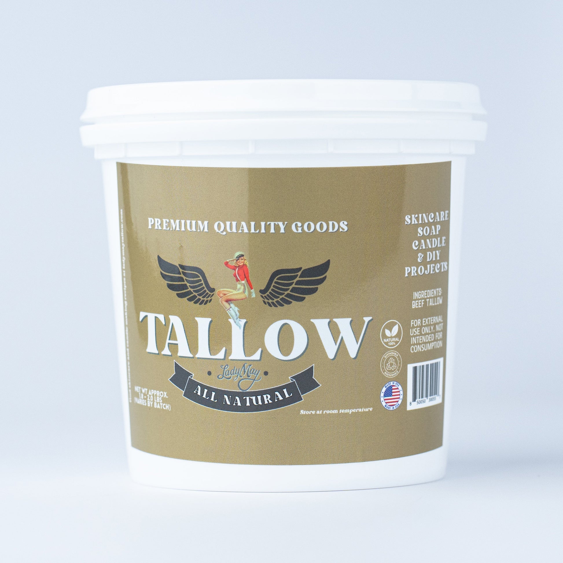 Unscented Beef Tallow - 2 Pounds | 100% Natural & Pure - Blinks Emporium