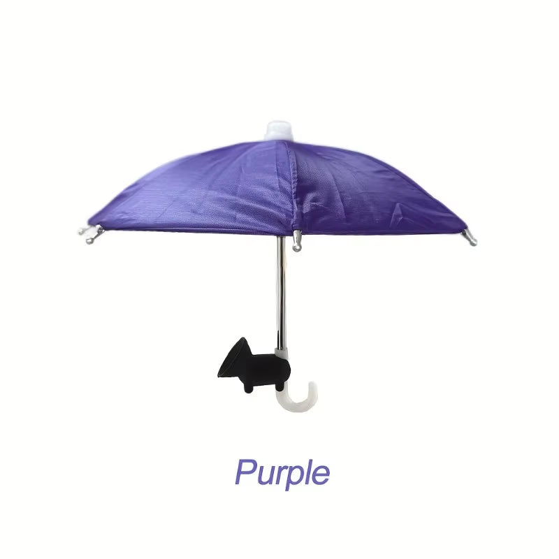 Compact Smartphone Umbrella with Suction Cup Mount, Outdoor Anti-Glare Sunshade, and Anti-Reflective Screen Protector