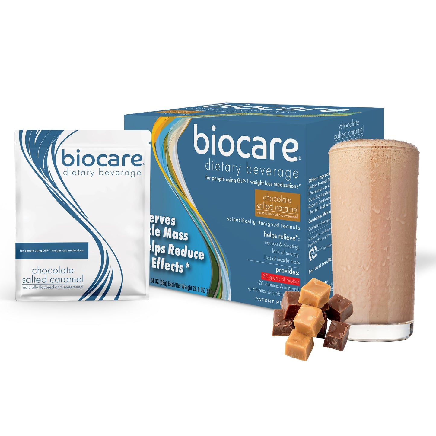 30G Protein Chocolate Salted Caramel Biocare Dietary Beverage (14 Servings) - Blinks Emporium