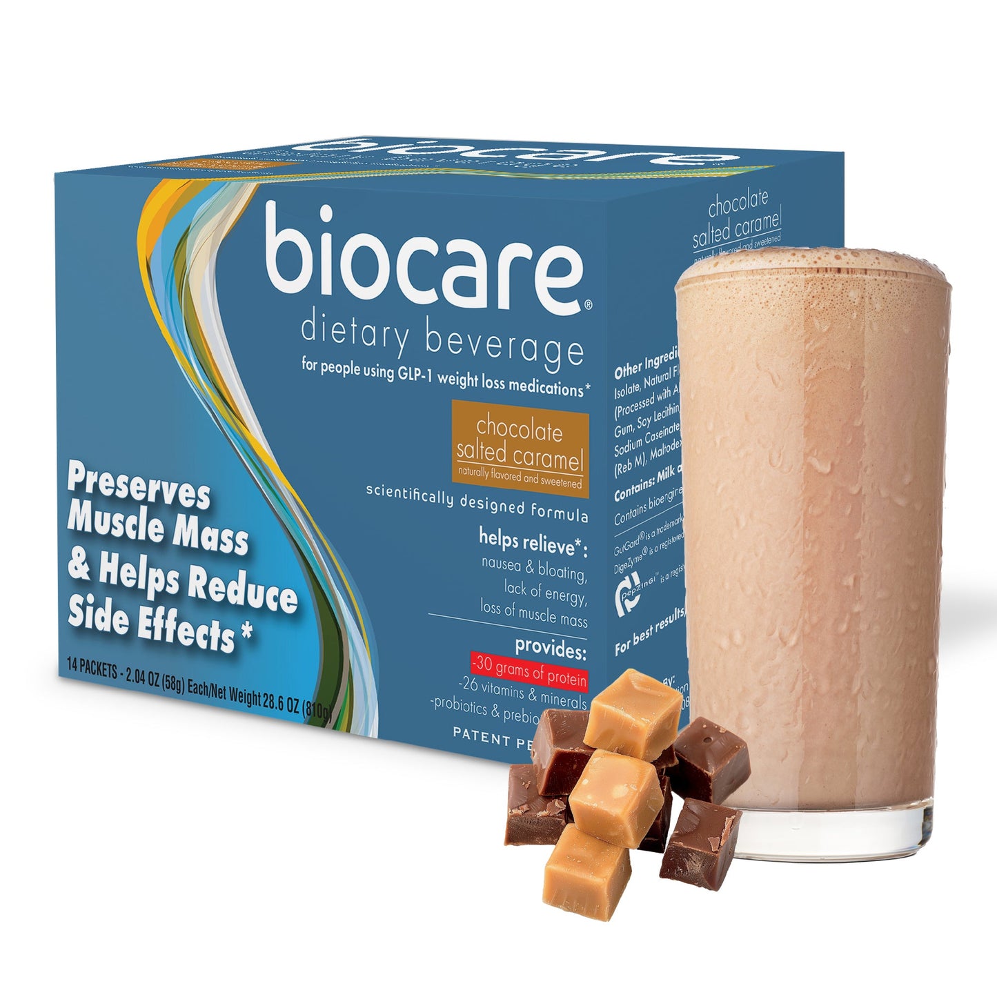 30G Protein Chocolate Salted Caramel Biocare Dietary Beverage (14 Servings) - Blinks Emporium