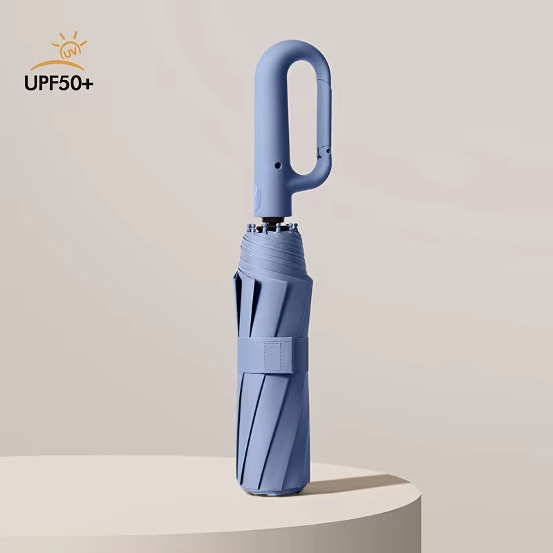 30-Bone Windproof 105CM Reinforced Automatic Folding Umbrella for Men with Large Buckle Handle, Wind and Water Resistant