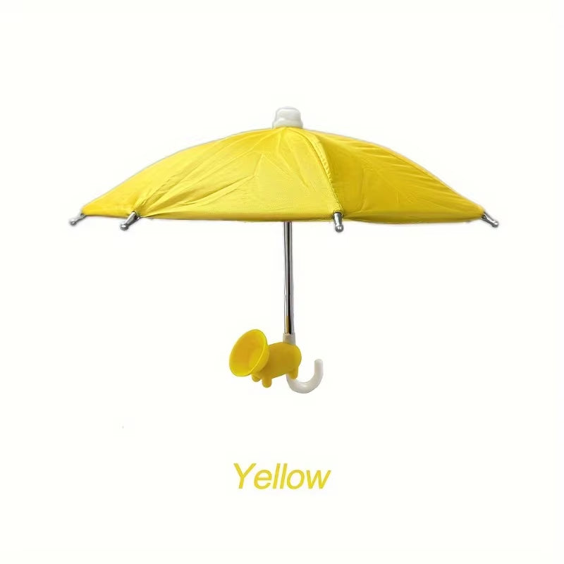 Compact Smartphone Umbrella with Suction Cup Mount, Outdoor Anti-Glare Sunshade, and Anti-Reflective Screen Protector