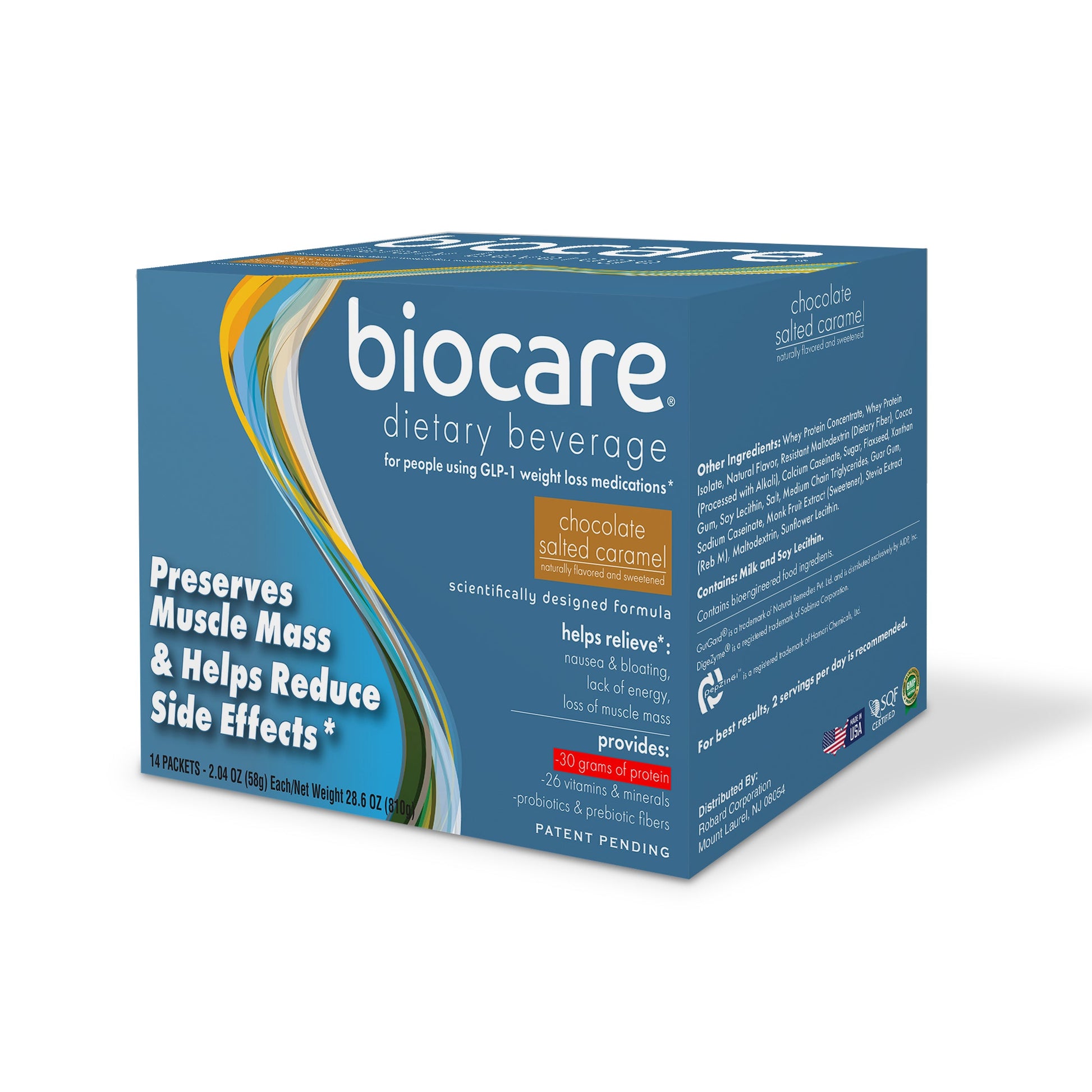 30G Protein Chocolate Salted Caramel Biocare Dietary Beverage (14 Servings) - Blinks Emporium