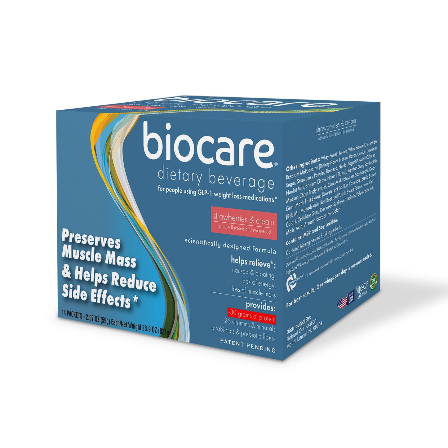 30G Protein Strawberries & Cream Biocare Dietary Beverage (14-Servings) - Blinks Emporium
