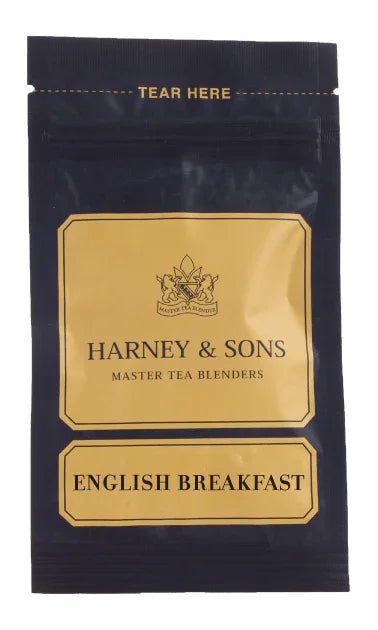 Harney & Sons English Breakfast tea sample black and gold packet - blinks emporium