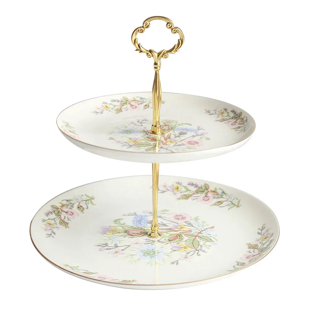 DecorBites™ Bone China Tea Set: Teapot, Teacup, Saucer, Fruit Plate, Tray, Mugs & Tableware