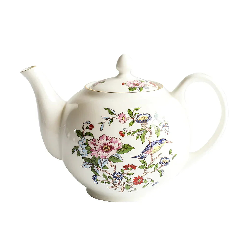DecorBites™ Coffee & Tea Set: Cup, Saucer, Pot, Milk, Sugar, Plate, Tray, Teaware