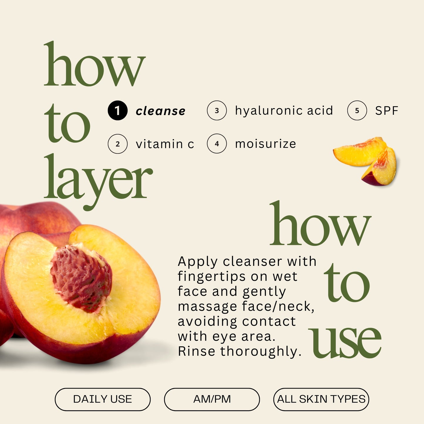 Peach & Basil Balancing Face Cleanser - Blinks Emporium