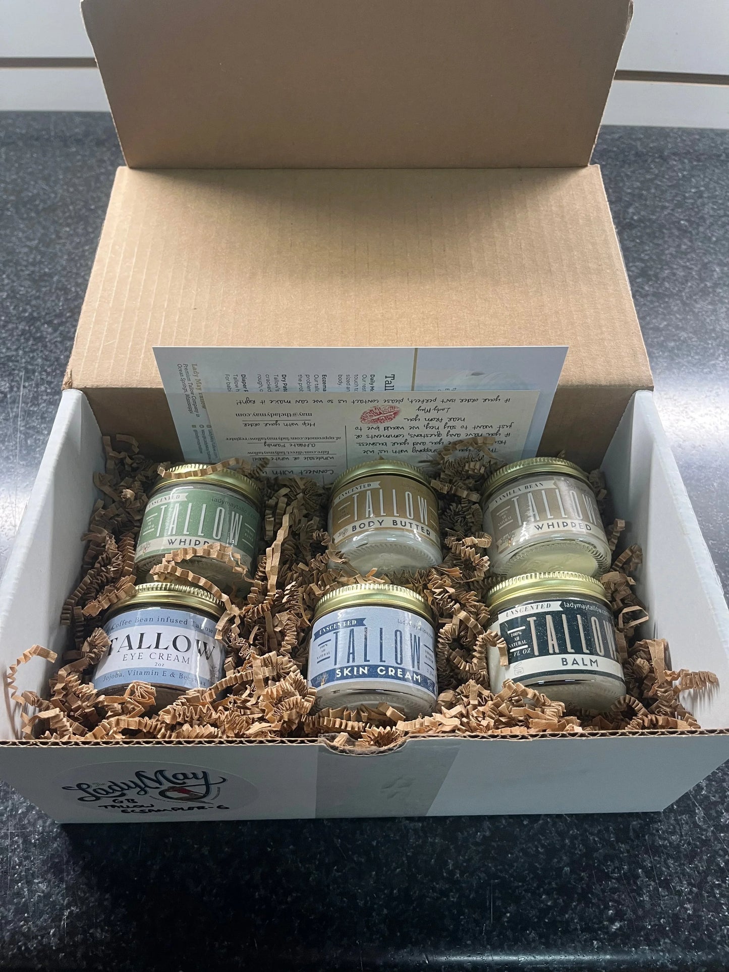 6 Pack Travel Tallow Set | Premium Quality All Natural Gift Box by The Lady May - Blinks Emporium