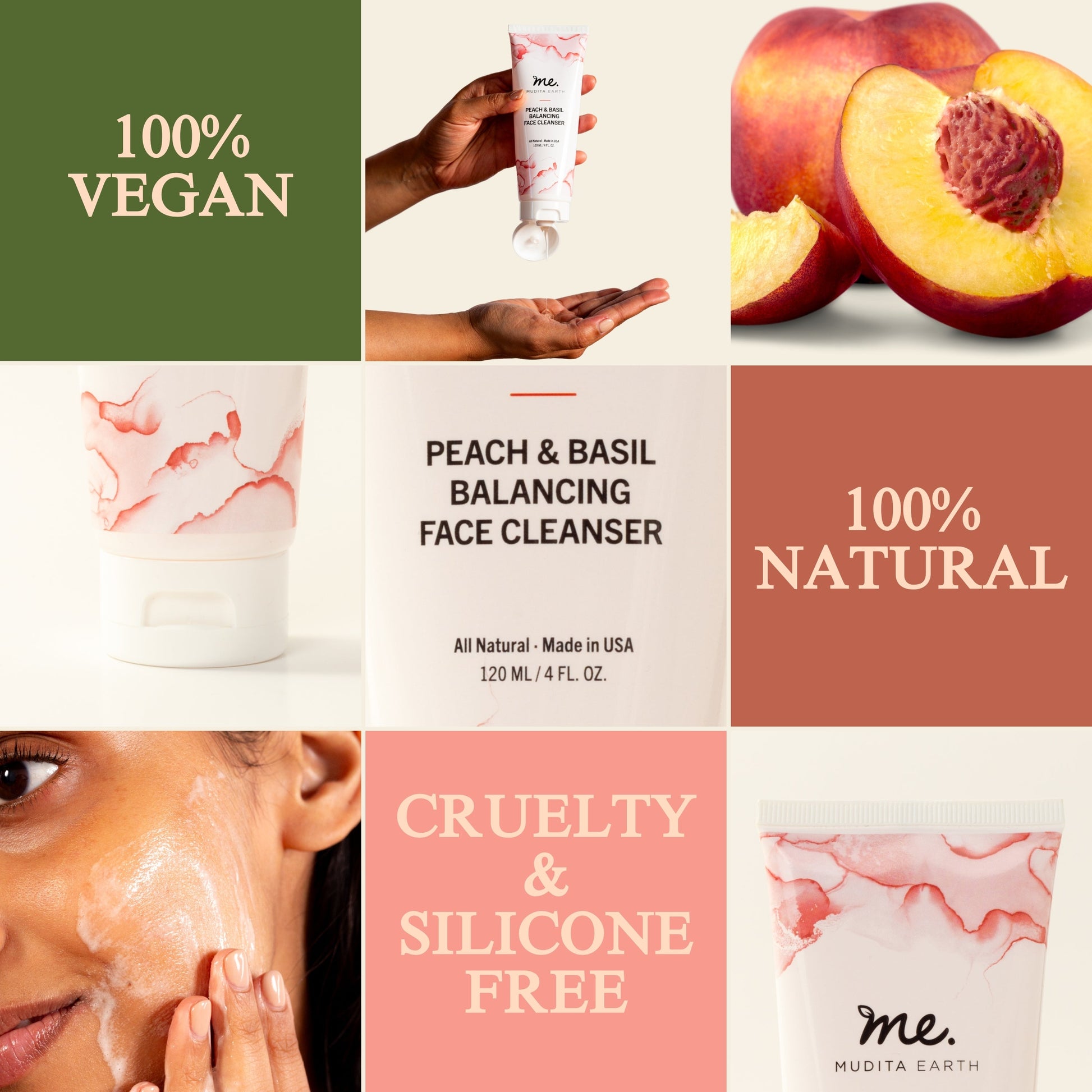 Peach & Basil Balancing Face Cleanser - Blinks Emporium