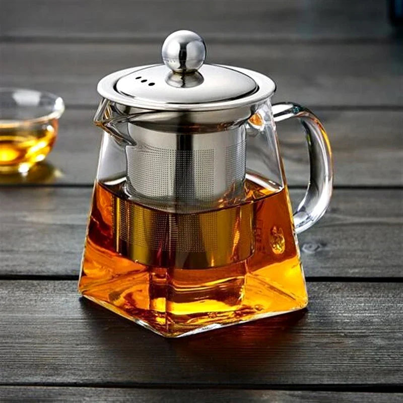 DecorBites™ Glass Teapot with Stainless Steel Infuser