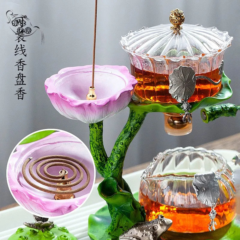 DecorBites™ Glass Teapot & Lazy Tea Infuser - Home & Office Tea Set