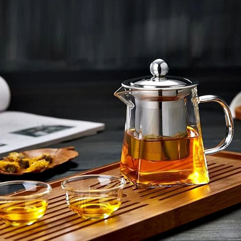 DecorBites™ Glass Teapot with Stainless Steel Infuser