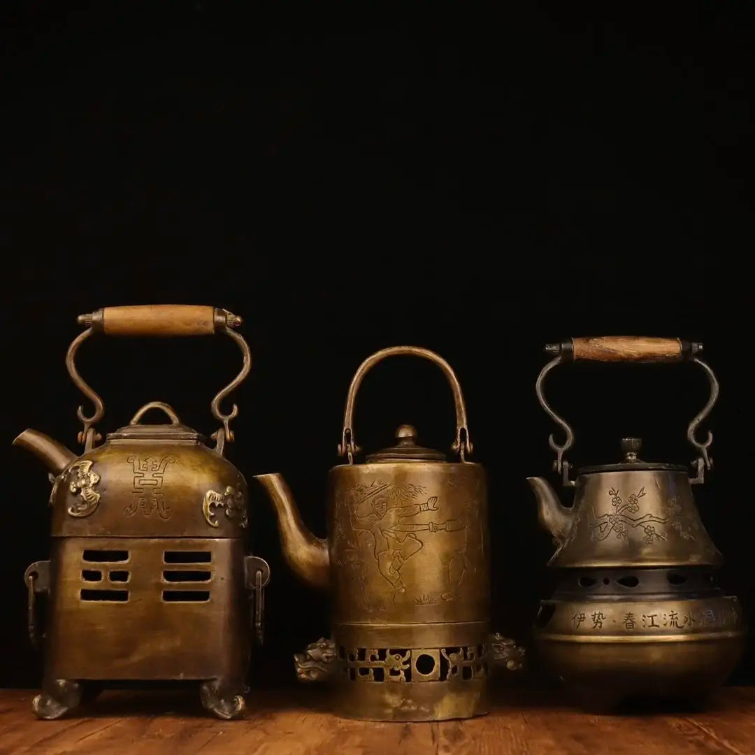 DecorBites™ Antique Collection: Charcoal Fire Stoves, Warm Wine Pots, Copper Teapots & Home Decor