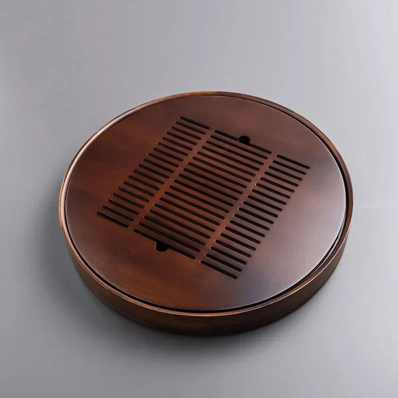 DecorBites™ Bamboo Tea Tray Drainage Storage Kung Fu Tea Set Household Board