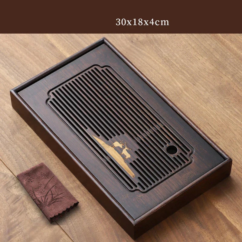 DecorBites™ Bamboo Tea Tray: Natural, Rectangular Tea Board for Kung Fu Tea Set