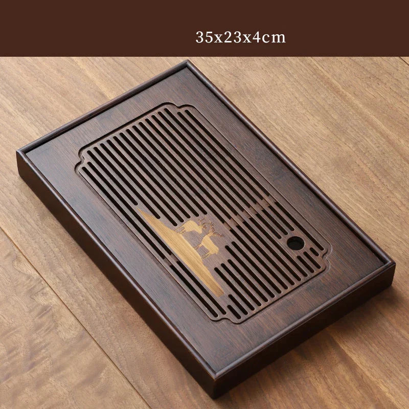 DecorBites™ Bamboo Tea Tray: Natural, Rectangular Tea Board for Kung Fu Tea Set