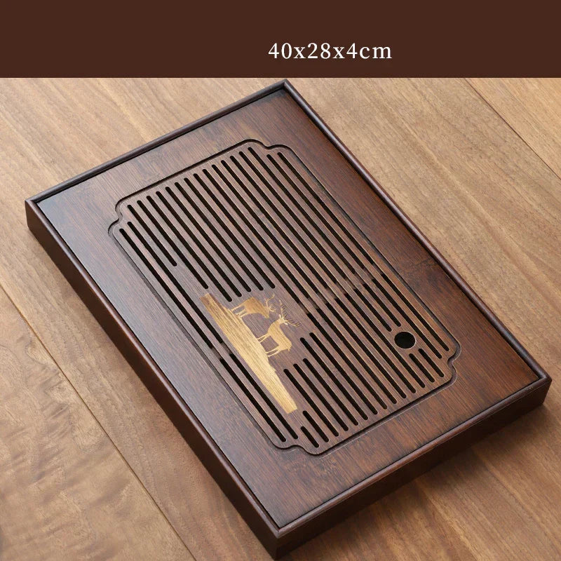 DecorBites™ Bamboo Tea Tray: Natural, Rectangular Tea Board for Kung Fu Tea Set