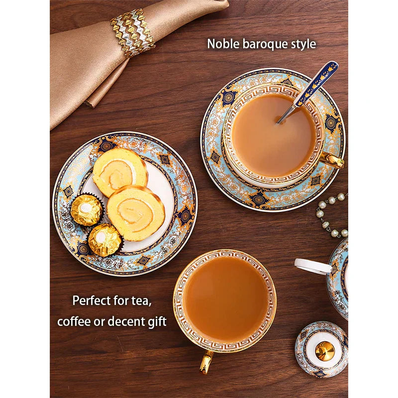DecorBites™ Bone China Tea Set: Elegant European Ceramic Coffee Porcelain Teaware