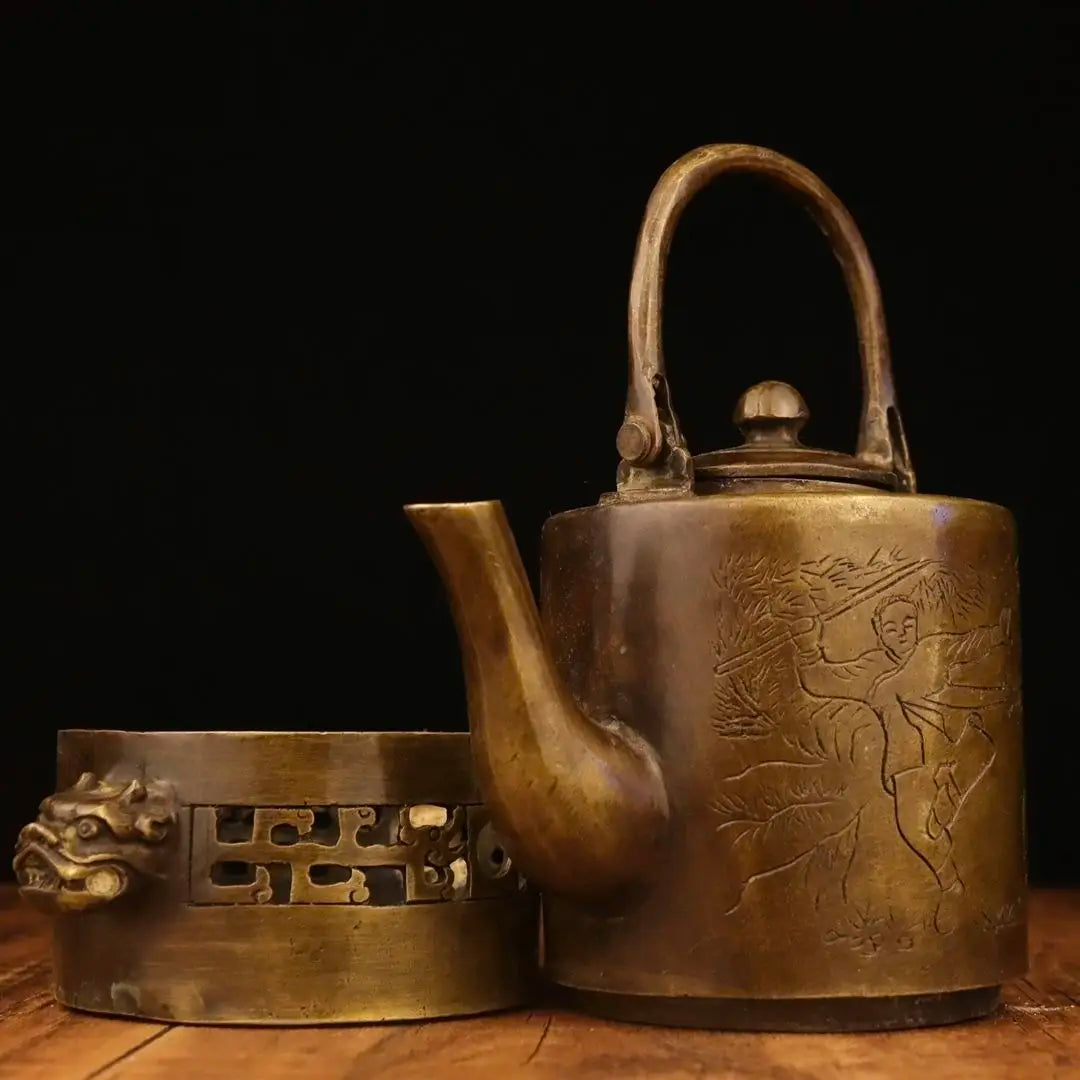 DecorBites™ Antique Collection: Charcoal Fire Stoves, Warm Wine Pots, Copper Teapots & Home Decor