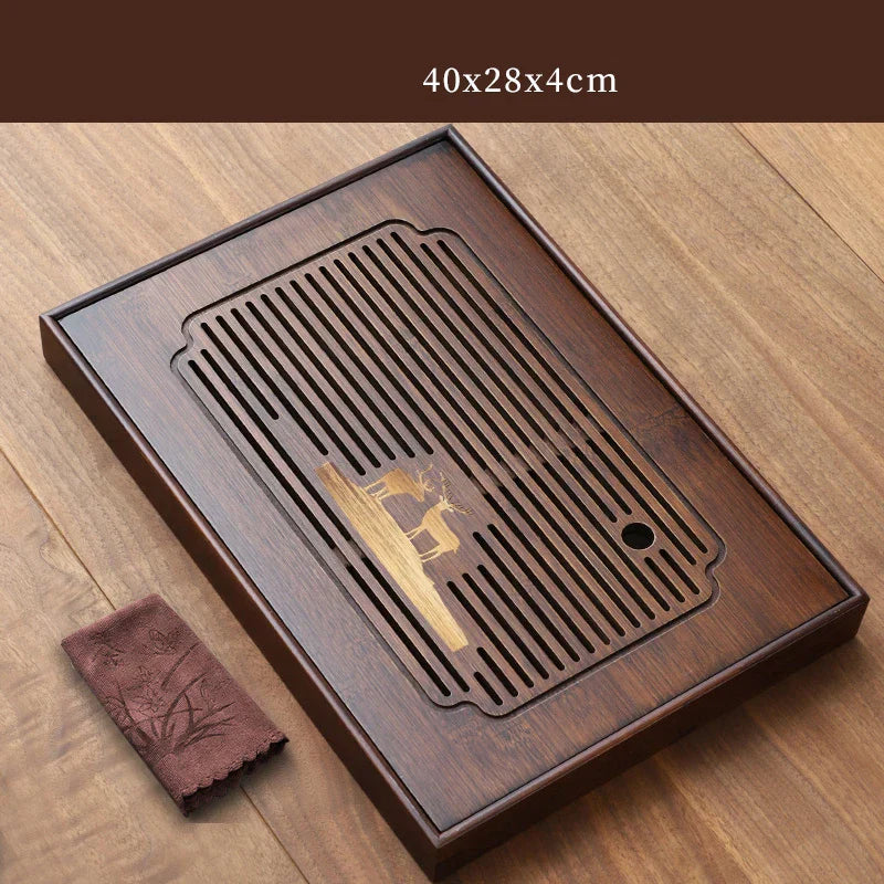 DecorBites™ Bamboo Tea Tray: Natural, Rectangular Tea Board for Kung Fu Tea Set