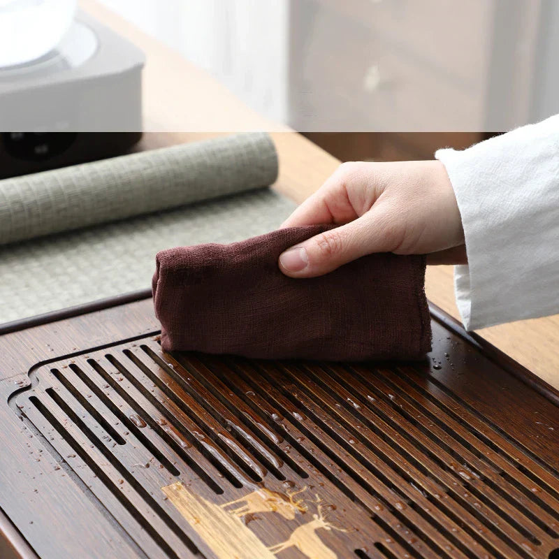 DecorBites™ Bamboo Tea Tray: Natural, Rectangular Tea Board for Kung Fu Tea Set