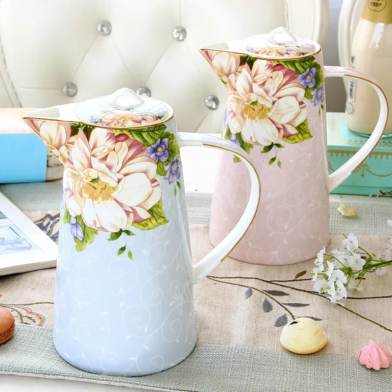 DecorBites™ Bone China Tea Set, 1000ml Resistant Pot & Cup for Afternoon Tea