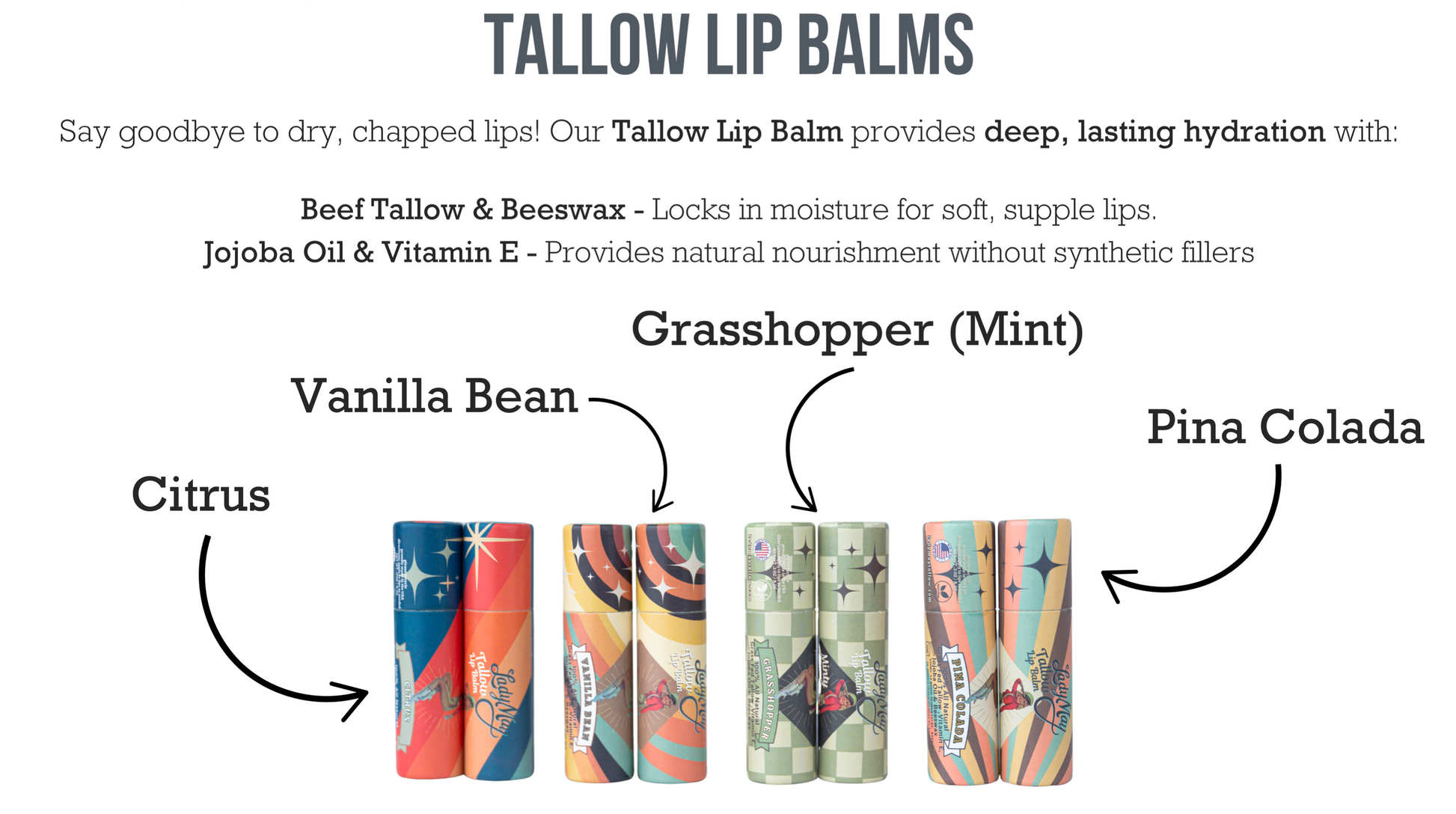 Tallow Lip Balm | Pure + Natural Hydration - Blinks Emporium